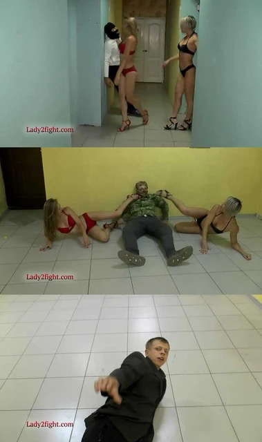 【欧美女王】LORA女王及闺蜜的重量级踢打杀新片,对歹徒各种残忍踢杀