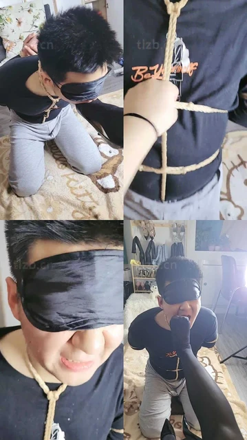 【七色槿】五花大绑高跟黑丝玩虐