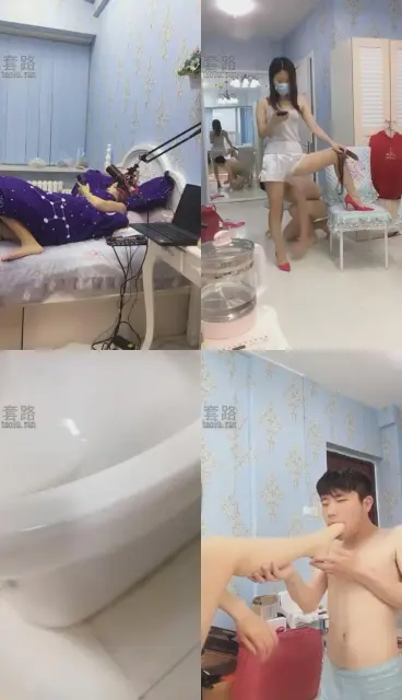 【心竹】贱狗犯骚舔马桶，场面，好刺激，啊哈