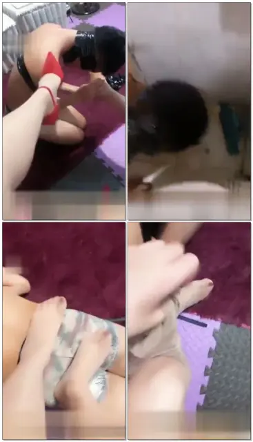 【姐妹花】收拾不听话的狗奴才，红色高跟肉丝踩