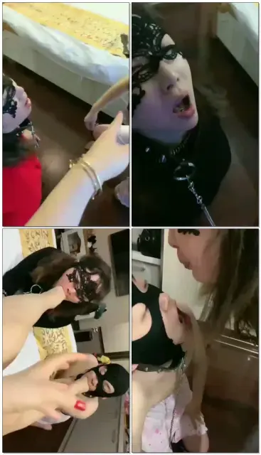【歌迪丝】母狗首吃痰,公母狗同抢一只脚