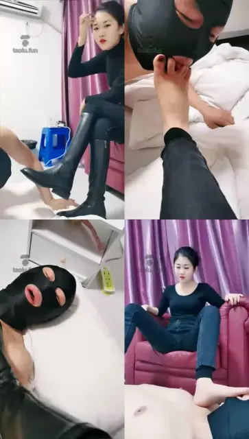 【久儿女王】皮靴调教贱狗,口水,耳光!