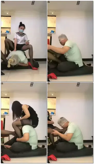 【安心女神】跪在两个妈妈的脚下