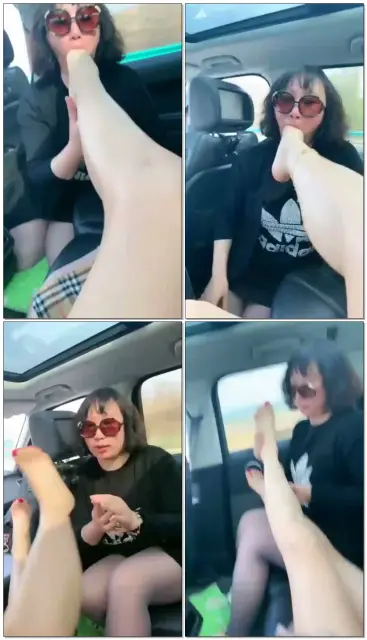 【歌迪丝】带胖母狗旅游,高速玩会