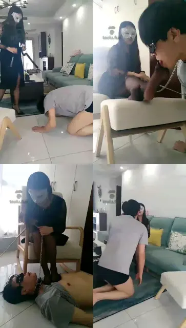 【伊人S】遛狗，舔丝袜脚，狗笼