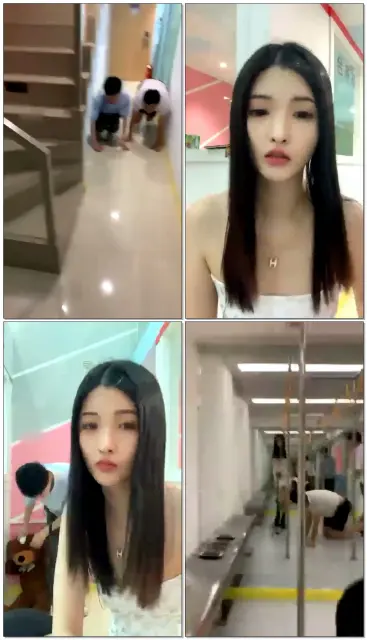 【娜娜主】地铁站极度羞辱