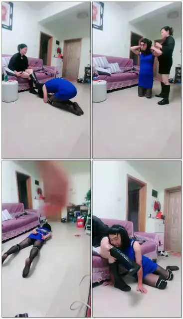 【瑾玲女王】上课了，长靴调教CD母狗