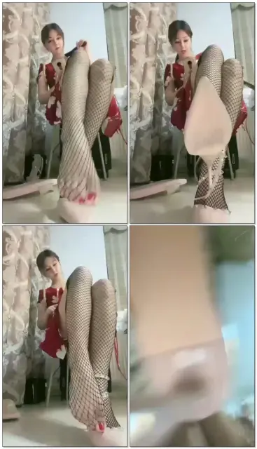 【不田】第一视角:网袜脚底的诱惑