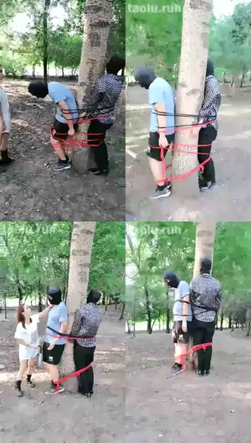【楚琪S】双奴户外捆在树上打打打，重度打