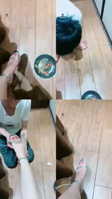 【聊城魅影S】带圈养奴过来伺候和素人朋友吃饭虐