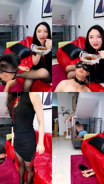【羽殿下】81玩狗下,圣水耳光脚喂食脚耳光舔脚