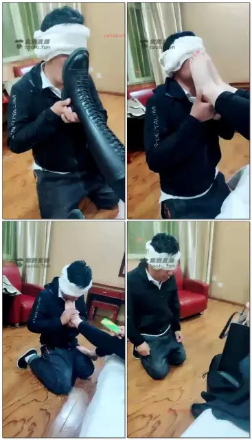【依依女王】清理主人高靴鞋底,闻舔捂出汗的原味黑袜香脚