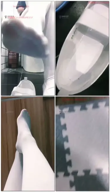【萌女王】第一视角白丝室内鞋,运动完丝袜都变透了