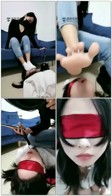 【微甜Sss】原味棉袜爆玩女奴，钻胯闻裆