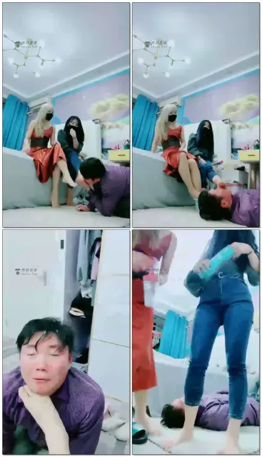 【悠悠S猫熙S】双s调教喝洗脚水+淋圣水+舔脚+脚耳光