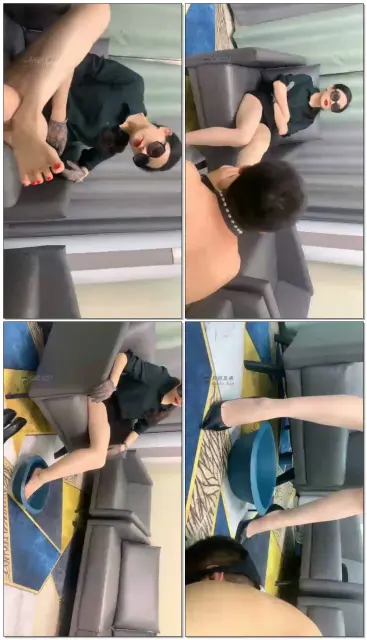 【苏曼】旺财家奴用舌头为女王洗脚，强迫旺财喝洗脚水圣水
