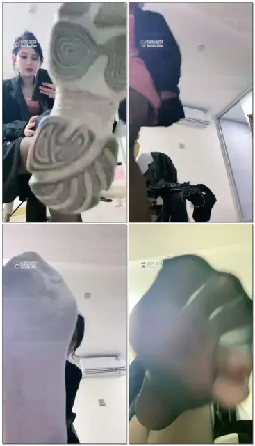 【上海芭比】第一视角红绿灯夹心棉袜套丝袜臭球鞋