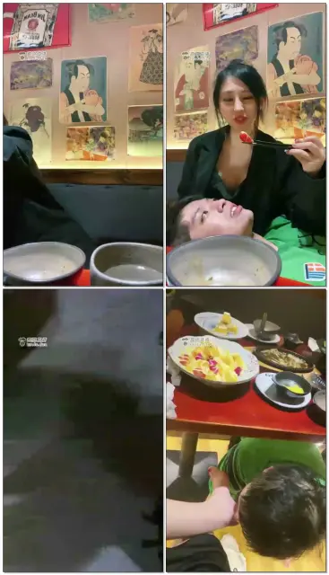【上海芭比S】户外餐厅玩弄学弟,咀嚼喂食吐痰喝圣水,舔脚深喉咬死皮