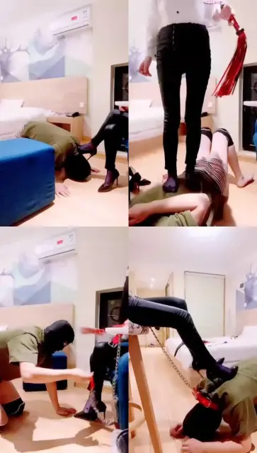 【长乐S】模特女神居家训狗，皮裤黑丝身材超好