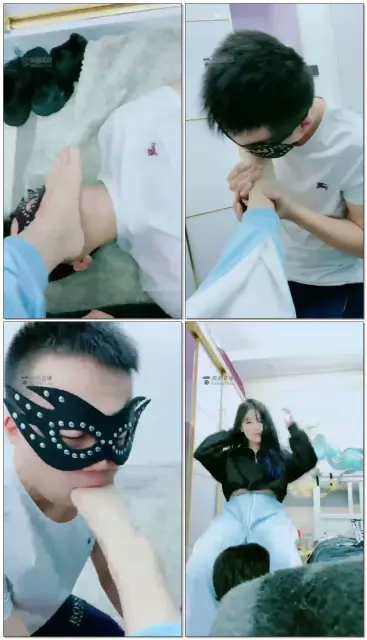 【悠悠S】踩着狗嘴舔脚底,小脚深喉真得劲