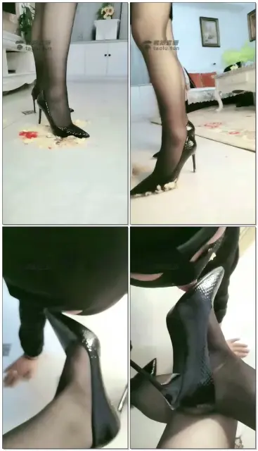 【故梦琉璃S】踩踏食物，高跟鞋喂食