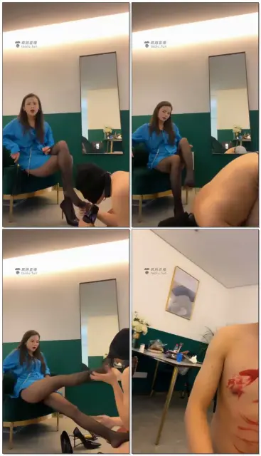 【亚兮S】只会舔脚的贱废物，黑丝深喉骑马虐