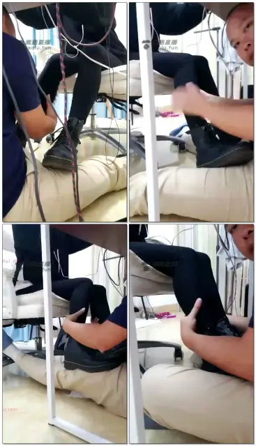 【男M】素人女学生玩游戏，我在脚下伺候给她按摩