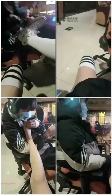 【00小主s】网吧调教开发素人,帆布鞋长筒棉袜