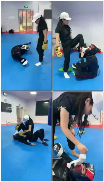【燃一S】女教练打人肉靶子,白袜踩脸骑坐