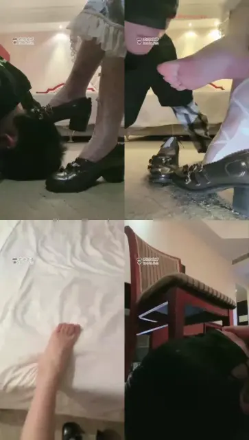 【绘子】洛丽塔学姐白丝脚下的舔狗，还有圣水哦