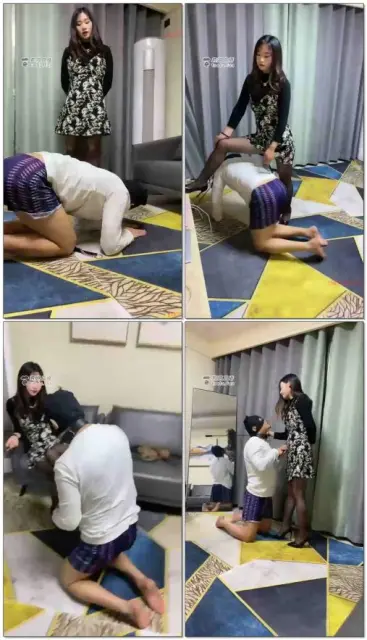 【涵涵S】女神调教脚下贱畜，遛狗钻胯卑微臣服