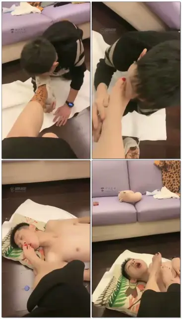 【露露s】熟人狗狗舔脚,边喝酒边让狗舔脚,运动鞋棉袜