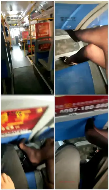 【星空M】公交车上舔黑丝脚