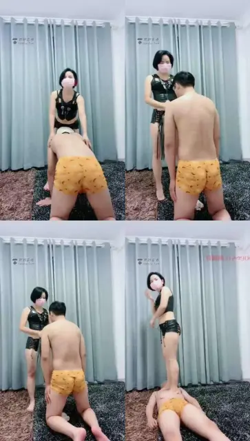 【短发S】第二次犯贱，鞭打耳光钻胯