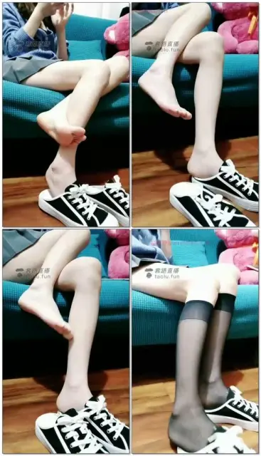 【晨希S】鞋底视角，黑丝袜，短丝袜，足控