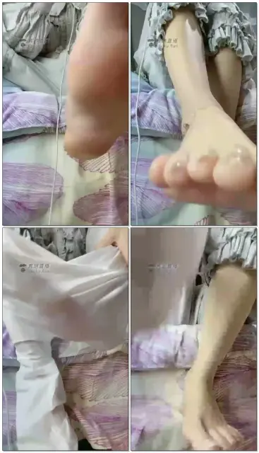 【绘子】裸足超近距离贴屏，敷脚膜全过程