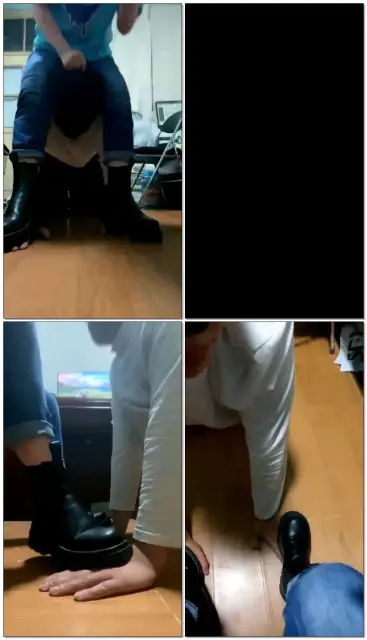 【圆圆】线下在靴子下的狗