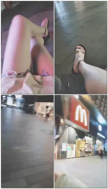 【灵竹】今晚户外调教，很多路人小姐姐，给主人按摩，舔脚，踩踏，踢档