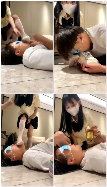 【阿月】调教第一次现实的狗,闻鞋窒息,深喉,舔鞋底