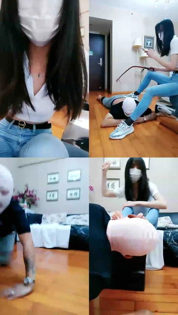 【暴力美学s】白斑马踩踏手脚耳光舔脚底深喉坐狗脸窒息踩踏喂食