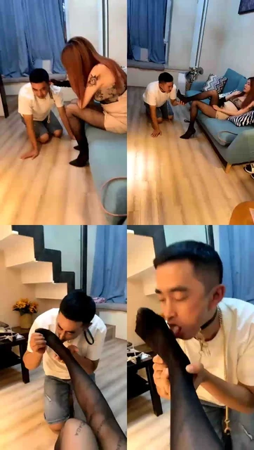【洛洛S】混血儿调教迟到的别二狗,暴力耳光,舔鞋,舔脚,舔黑色丝袜,钻胯,喂食
