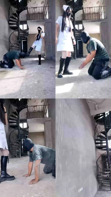 【猫神大人】(皮靴爆踹)女护士威胁病人签卖身契(上)