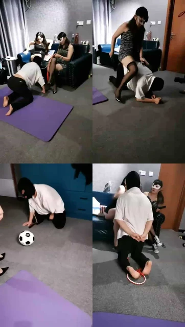 【Michelle傲雪s】双女王踢足球虐狗鞭型伺候添鞋底