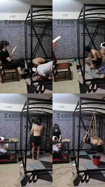 【s夏夏绳缚】调双奴，吊虐，狗笼，鞭打