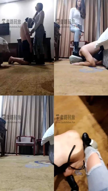 【梓晨s】牛仔裤,马丁靴,虐乳踢裆踩头鞭打