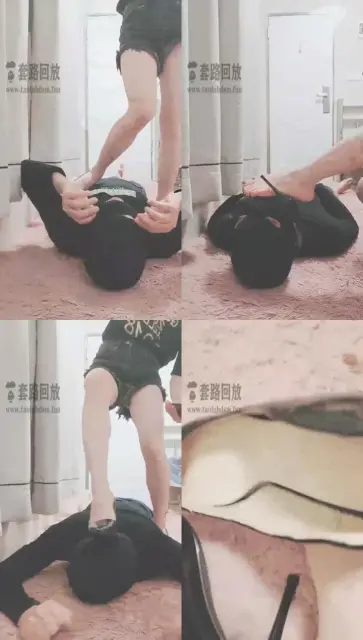 【灵竹】强迫贱狗吃主人的高跟鞋，强迫贱狗闻原味鞋子