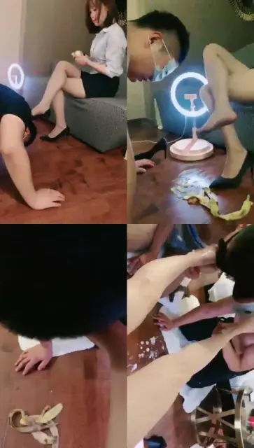 【茹雪】 用脚喂狗狗的夜宵 裸足喂食 