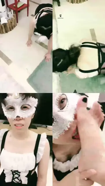 【婳儿M】女m的极致享受  耳光  鞭打  舔脚  