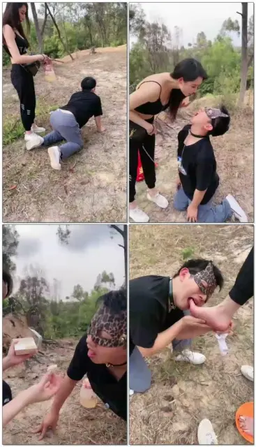 【微希】户外遥狗爬山被路人观看