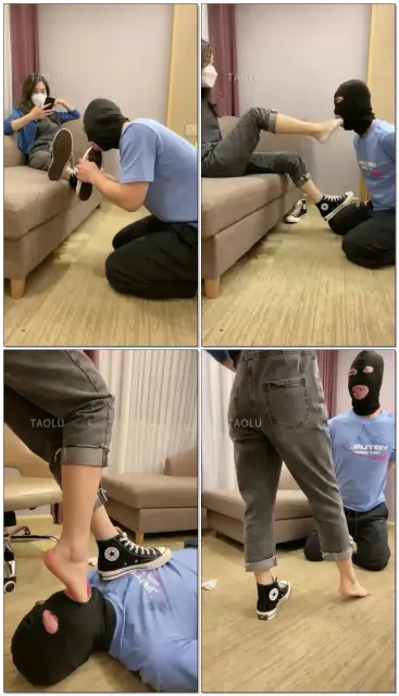 【晨希S】素颜状态单脚插狗嘴